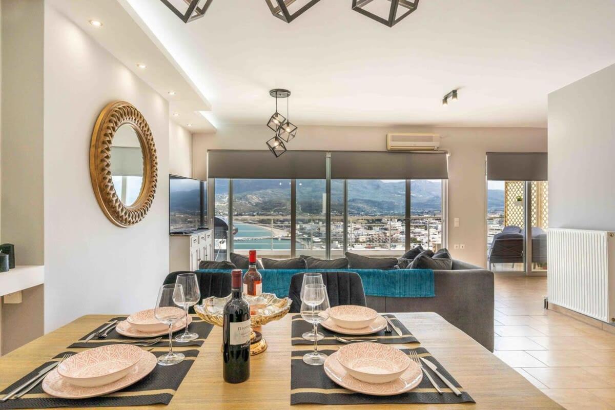 Sitia Panoramic Penthouse - Close To Sandy Beach - Private Parking Kültér fotó